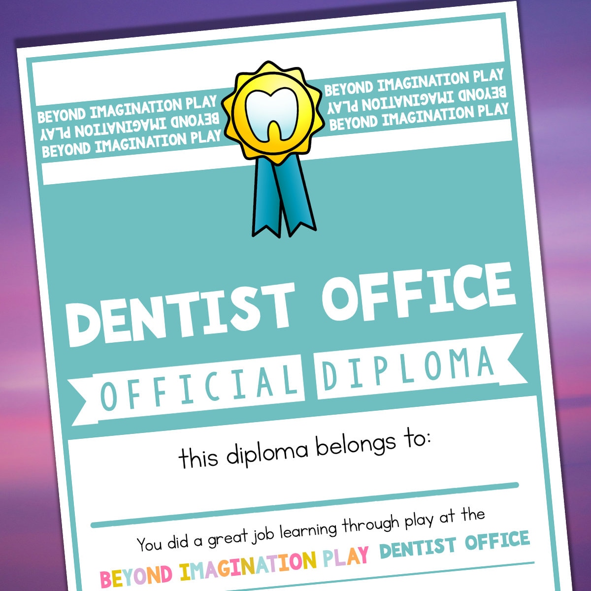 Dentist Office Play Pretend Printables | Instant Digital Download ...