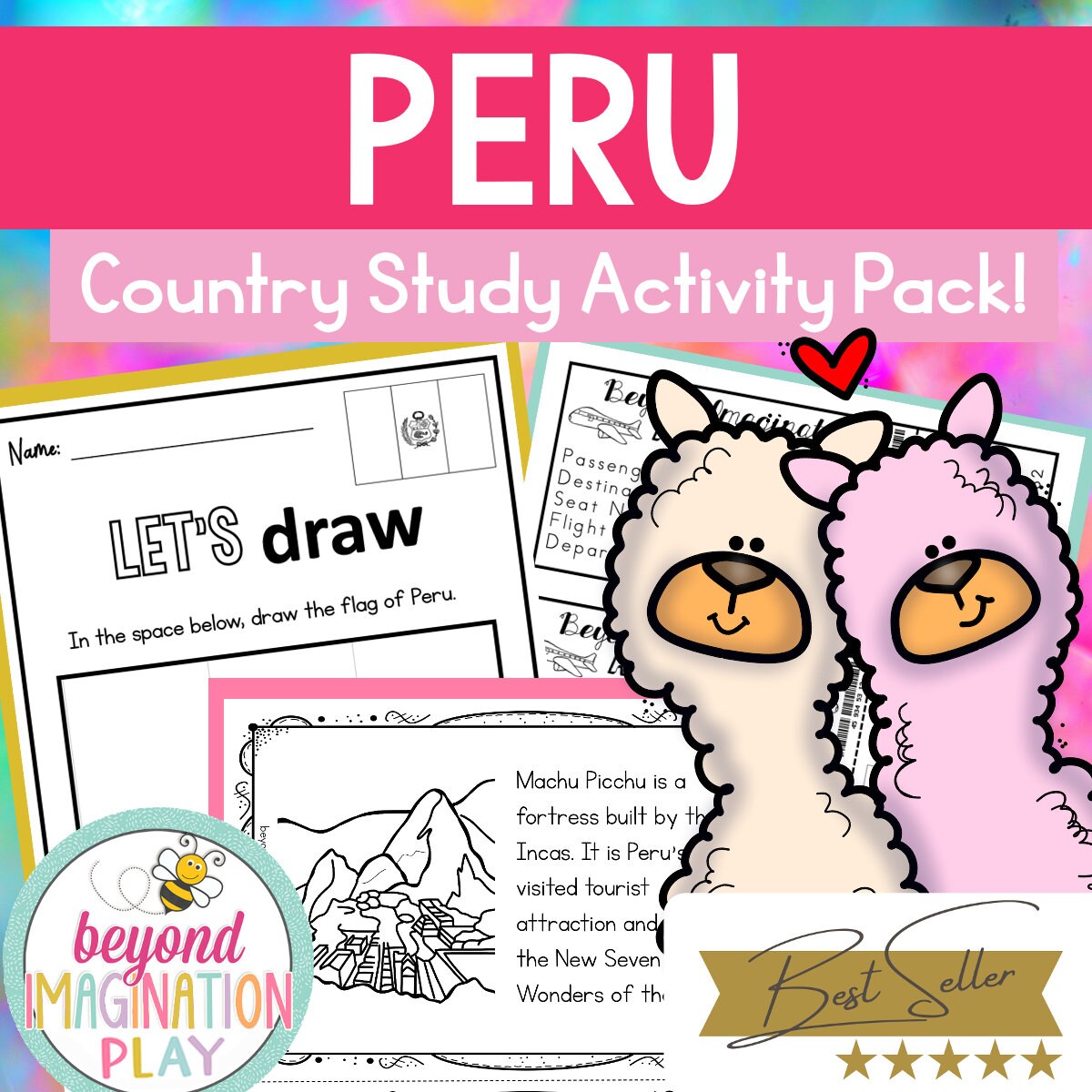 DELUXE Peru Country Study *BEST SELLER* Comprehension, Activities + Play Pretend | Instant Digital Download