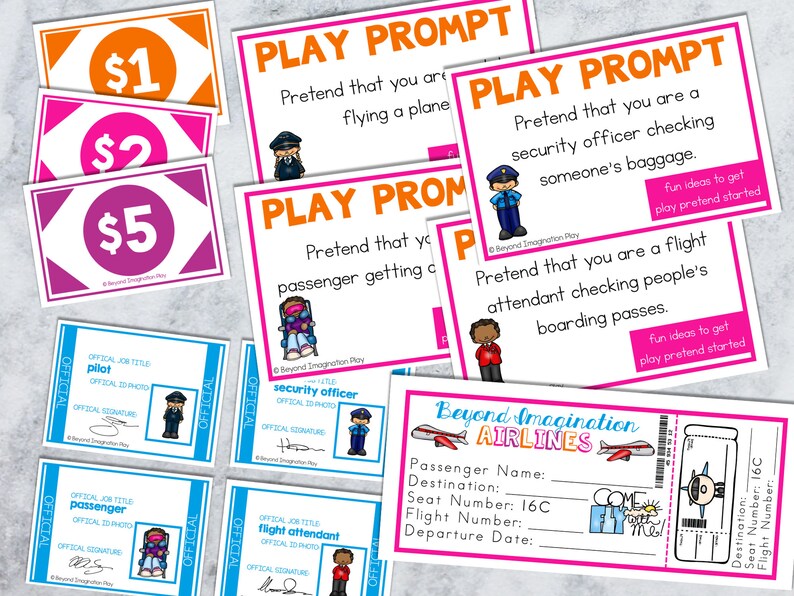 Airport Play Pretend Printables - Etsy