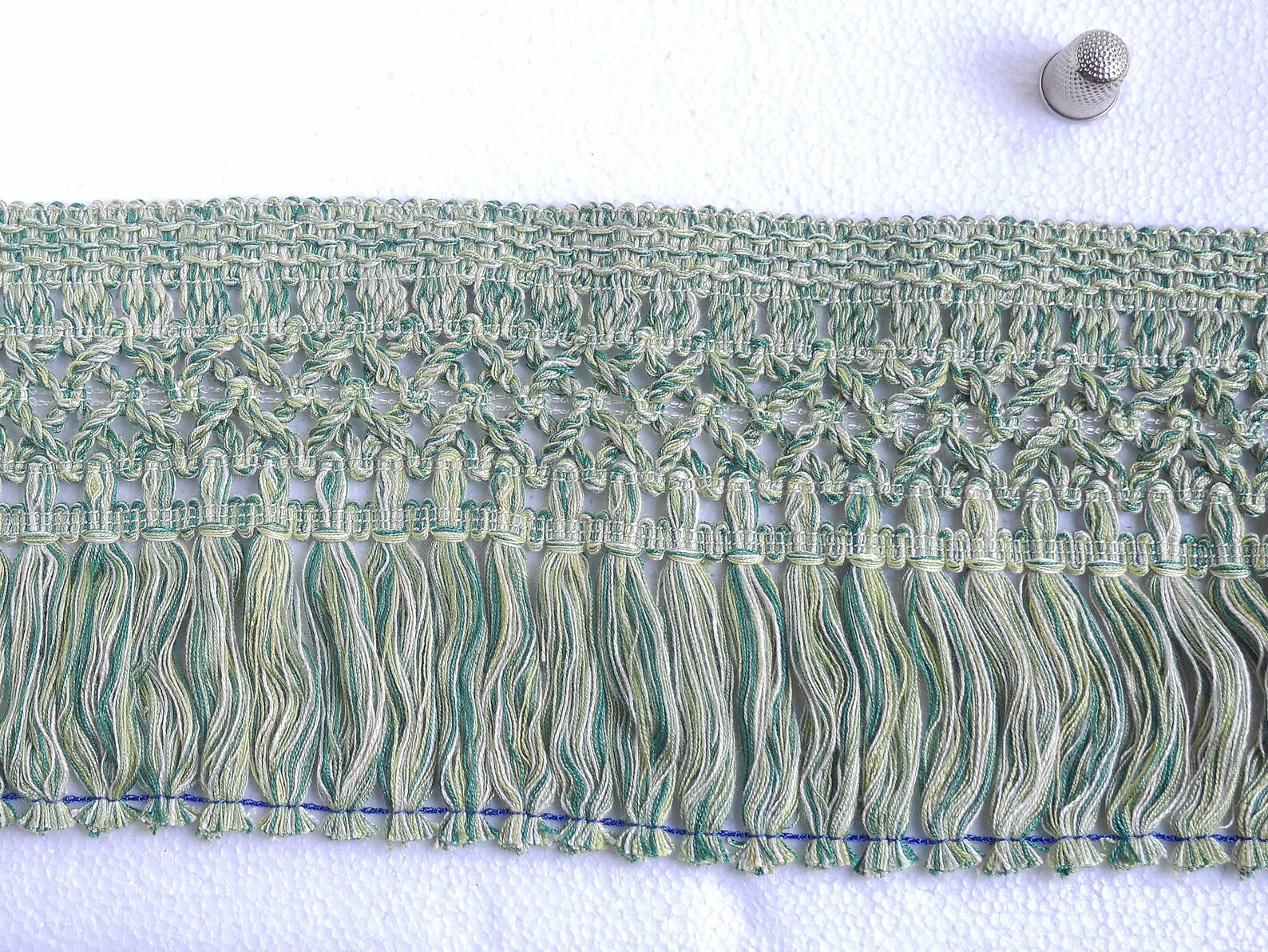 Elegant Large Woven Border and Long Fringe Light Blue Height Etsy