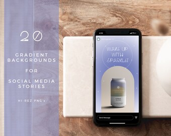 Wyciszone gradienty Instagram Story Highlights | delikatne kolory, minimalistyczny, boho, tło, abstrakcyjny, szablony, media społecznościowe, tekstury, PNG