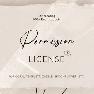 Permission License from Ines Beatriz Design for using clipart on sites like Corjl, Templett, Spoonflower, Zazzle, Redbubble, Printful, etc.