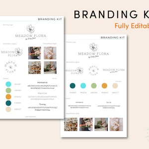 Easy Brand Kit Template | Mini Brand Board Template | Premade SImple Branding Kit 2 Layouts | Mood Board Color Palette | Canva Template