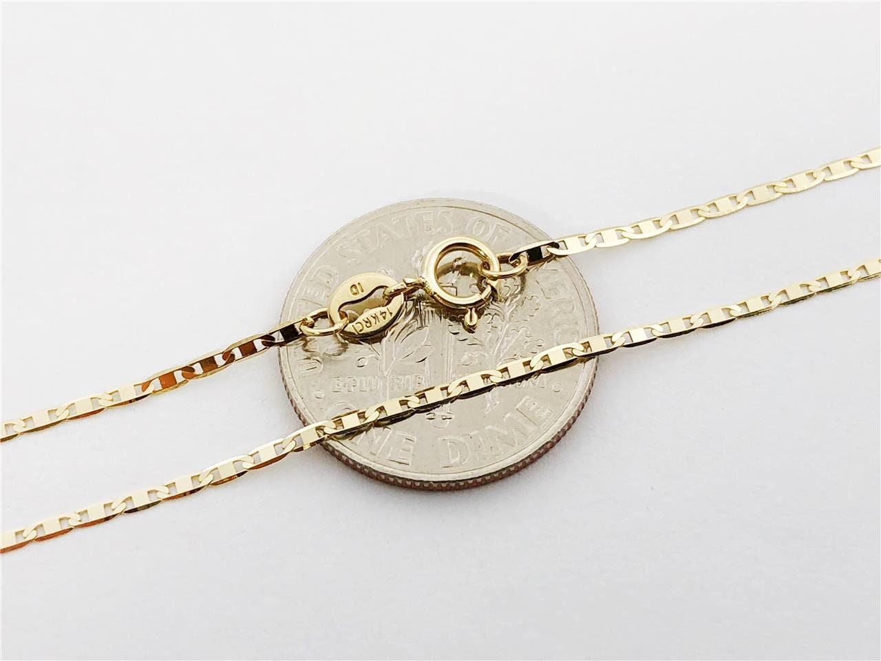 Mariner Anchor Chain 14K Solid Yellow Gold 16 18 Etsy