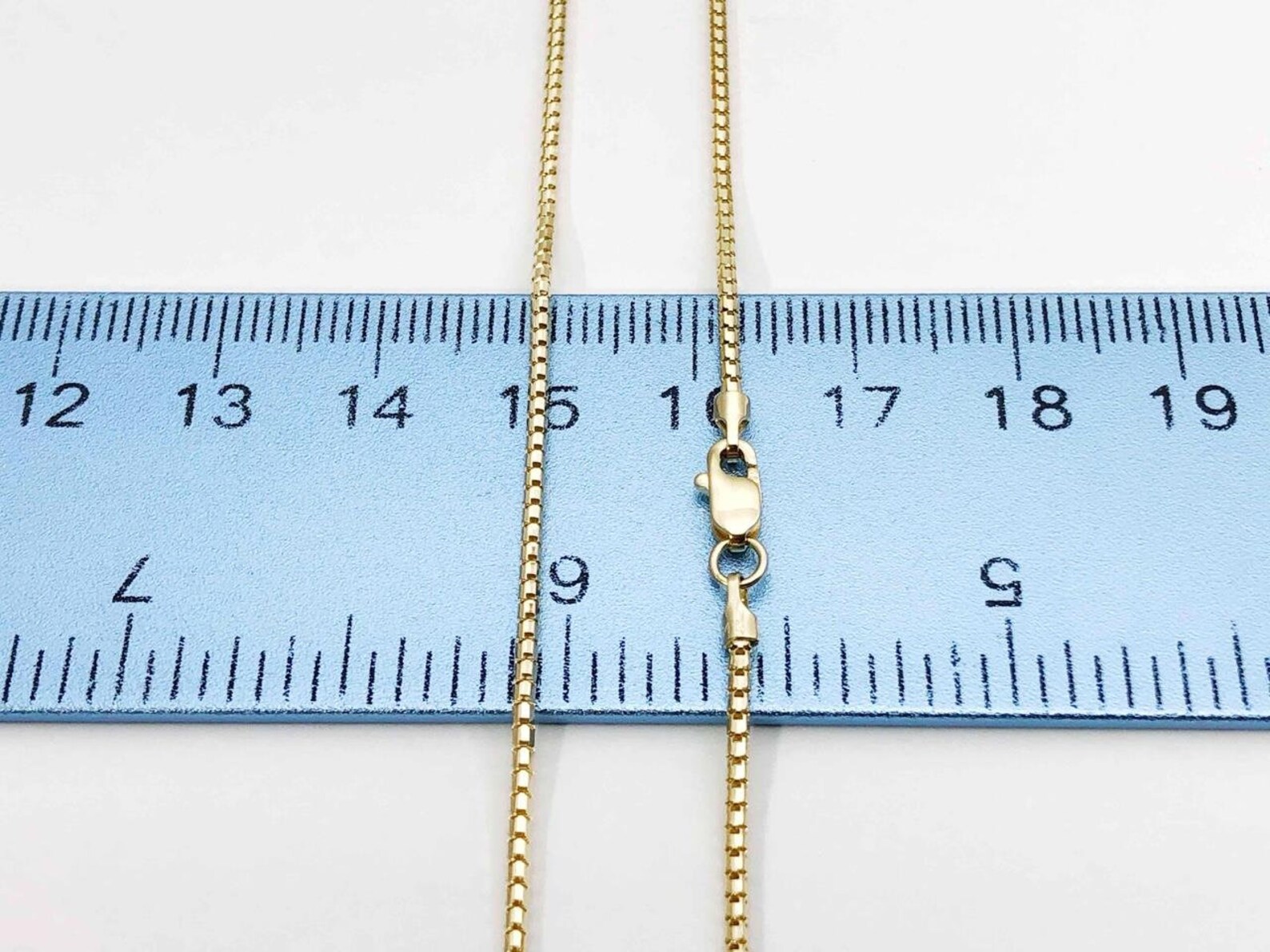 Ice Box Chain 14K Diamond Cut Yellow Gold 16 18 Etsy