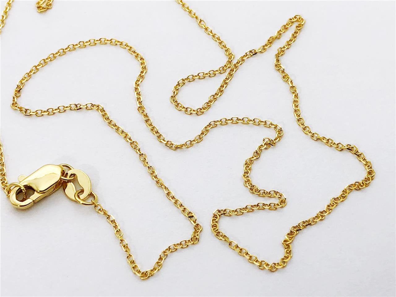 Cable Chain 10k Solid Yellow Gold 16 18 20 08mm Dainty 