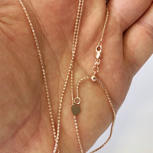 14k Rose Gold Adjustable Popcorn Chain (1.30 mm)