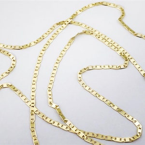 10K 1.2mm Solid Yellow Gold Mariner Link Necklace Chain, Layer Chain, Minimalist Chain, Flat Chain, Sizes 7" - 24" 1.2mm Genuine 10K Gold