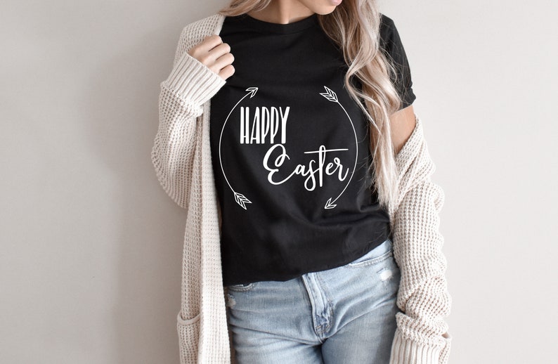 Bunny Shirt Bunny Tshirt Happy Easter T Shirt Bunny Ear Shirt Happy Easter Shirt Easter Shirt Womens