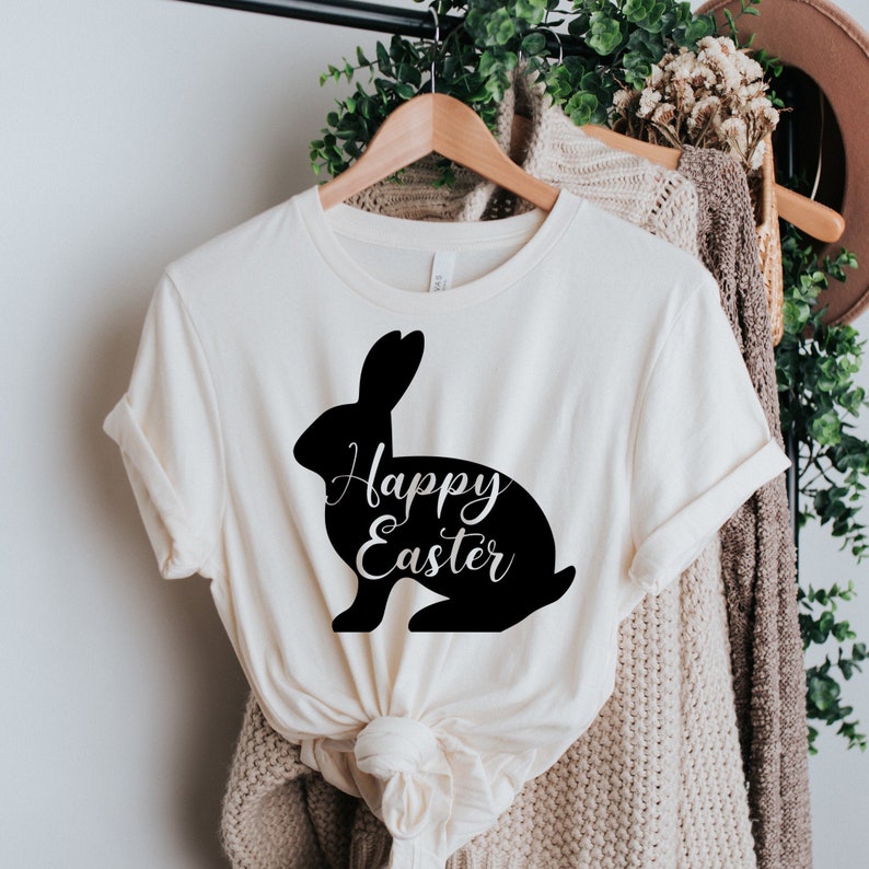 Bunny Ear Shirt Bunny Tshirt Easter Shirt Womens Bunny Shirt Happy Easter Shirt Happy Easter T Shirt