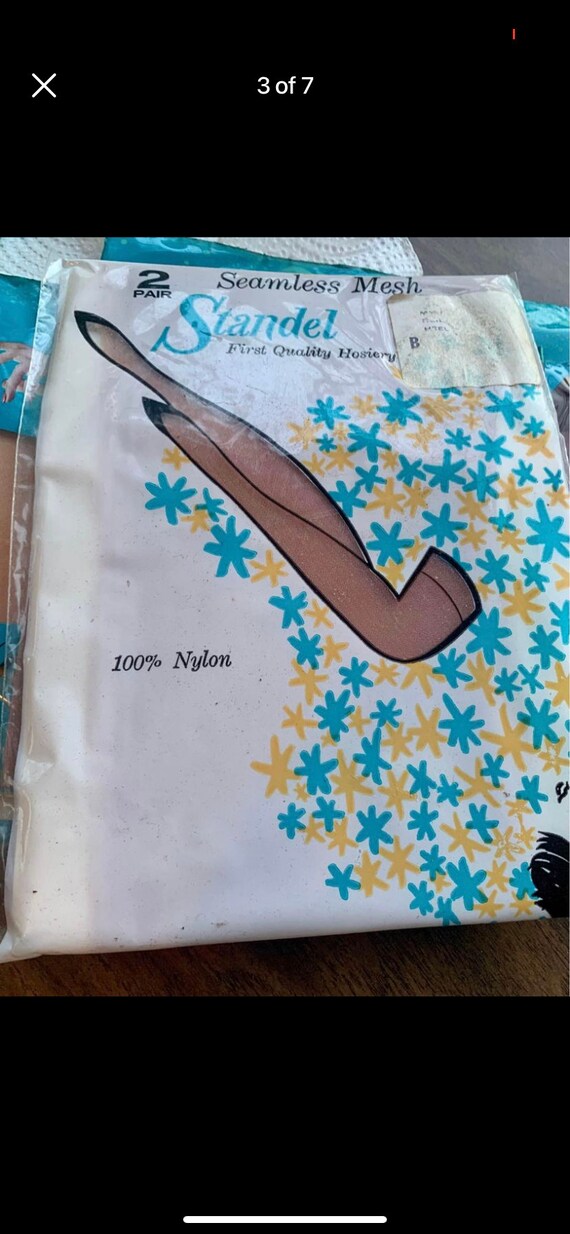 Bas Nylon Marinyl Scintillants Or - Taille 2 (37/38) - Vintage France - Neuf