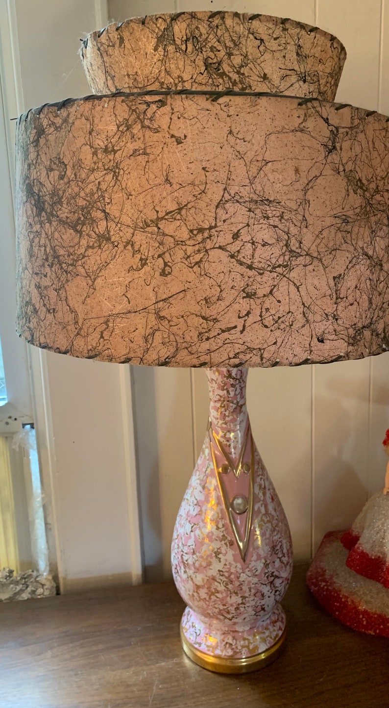 Mcm Lamps With Fiberglass Shades by Deena Etsy