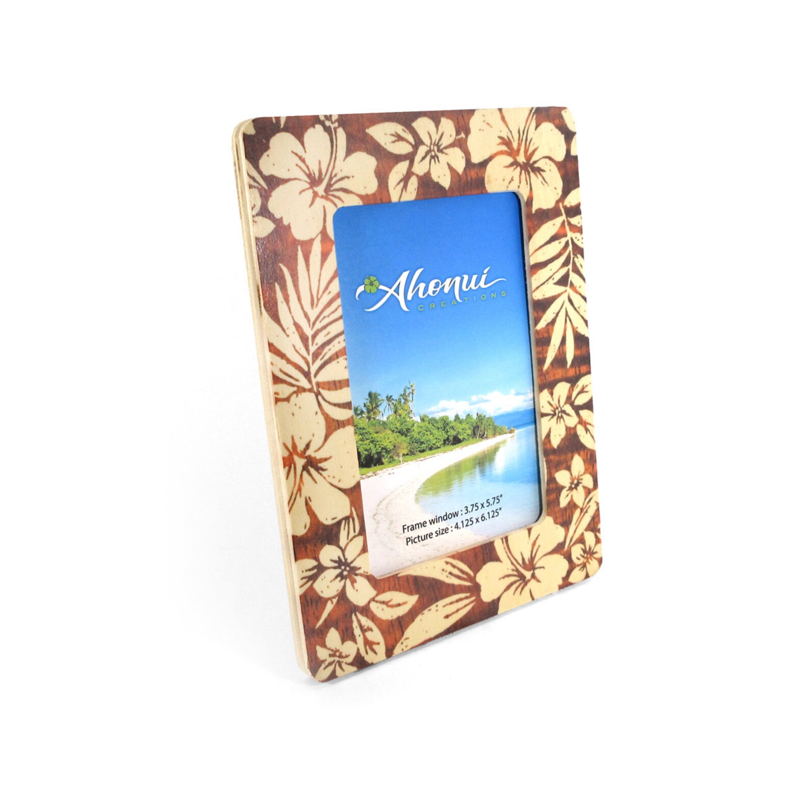 Koa Floral Rectangular Picture Frame Tropical Hawaiian Etsy