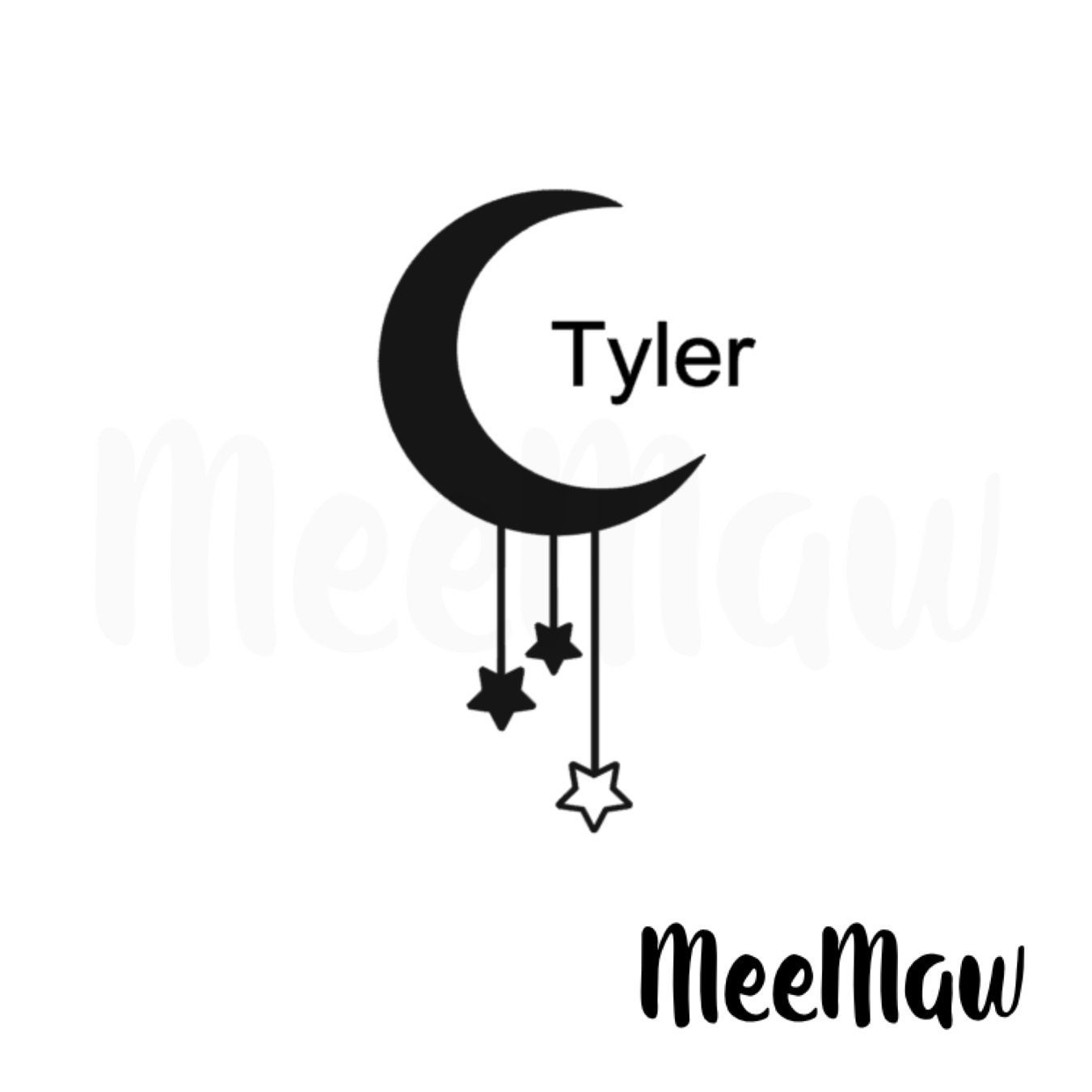 Moon And Stars Vinyl Self Stick Decal Car Sticker Bumper Etsy
