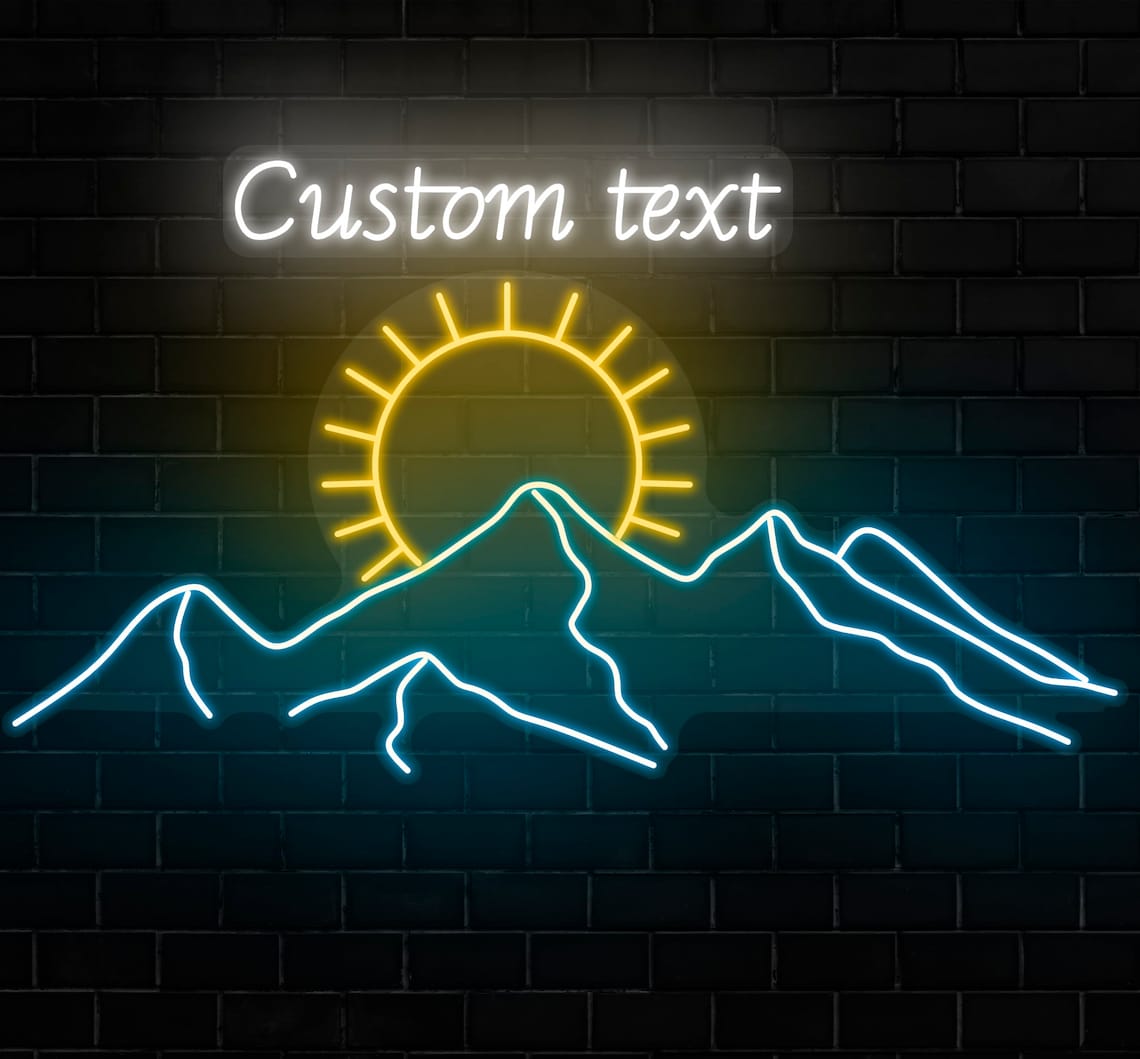 Mountains LED Neon Sign Wall Decor Wall Sign Neon Lights | Etsy