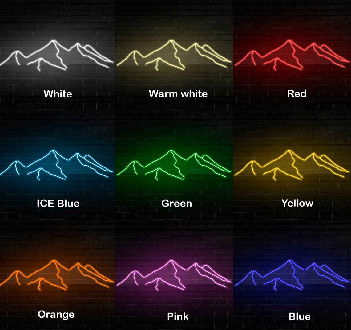 Mountains LED Neon Sign Wall Decor Wall Sign Neon Lights | Etsy