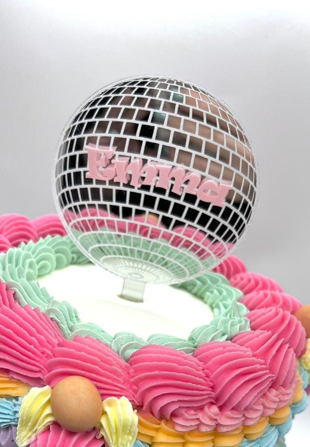 Personalised Disco Cake Topper - Etsy