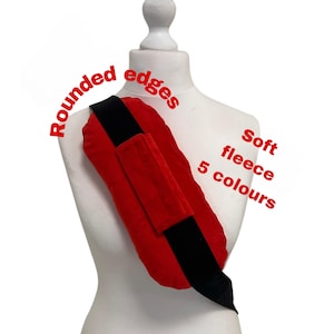 Superior Large Soft Fleece Seatbelt Pillow - Rounded Edge Car Pillow Mastectomy Gift Heart Surgery Post-Op Seatbelt Cushion Travel Gift