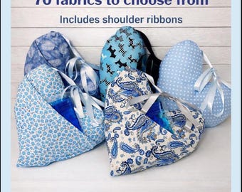 Mastectomie/ tumorectomie Coussin coeur fait main + rubans et chirurgie de poche Chirurgie thoracique post-opératoire de récupération - 70 tissus - Personnalisation gratuite