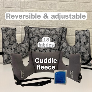 Adjustable & Reversible Post-Op Hug Pillow +Straps Top Surgery Breast Cancer Mastectomy Heart Surgery Cuddle Fleece Post Surgical 23 Fabrics