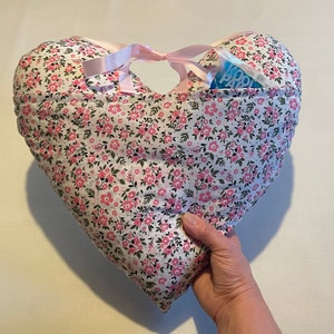 Large Mastectomy/Lumpectomy Handmade Pillow Pocket + Kool/Heat Gel Pk Surgery Recovery Pillow Post Surgery Chest Surgery Pink Heart Cushion