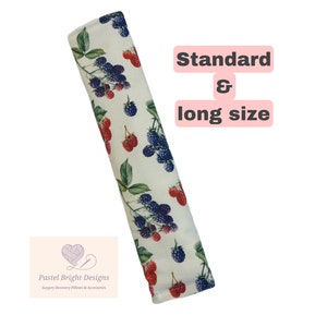 Seatbelt Cover Bramble Fruits Seatbelt Pad Red, Blue & White Travel Gift SeatBelt Cover Pad Seatbelt Pillow Car Cushion Car Belt Pad 2 Sizes