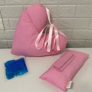 Pink Mastectomy Pillow Set* Heart Cushion Post Surgery Pillow Large Recovery Pillow Top Surgery Double Mastectomy Chest Surgery With Ribbons