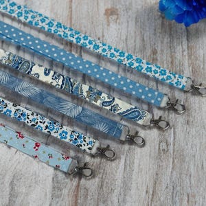 Blue Lanyard Neck Strap Lanyard Safety Breakaway & lobster Clasp Lanyard Cotton Neck ID Holder Badge Lanyard Holder Light Blues Choice Of 6