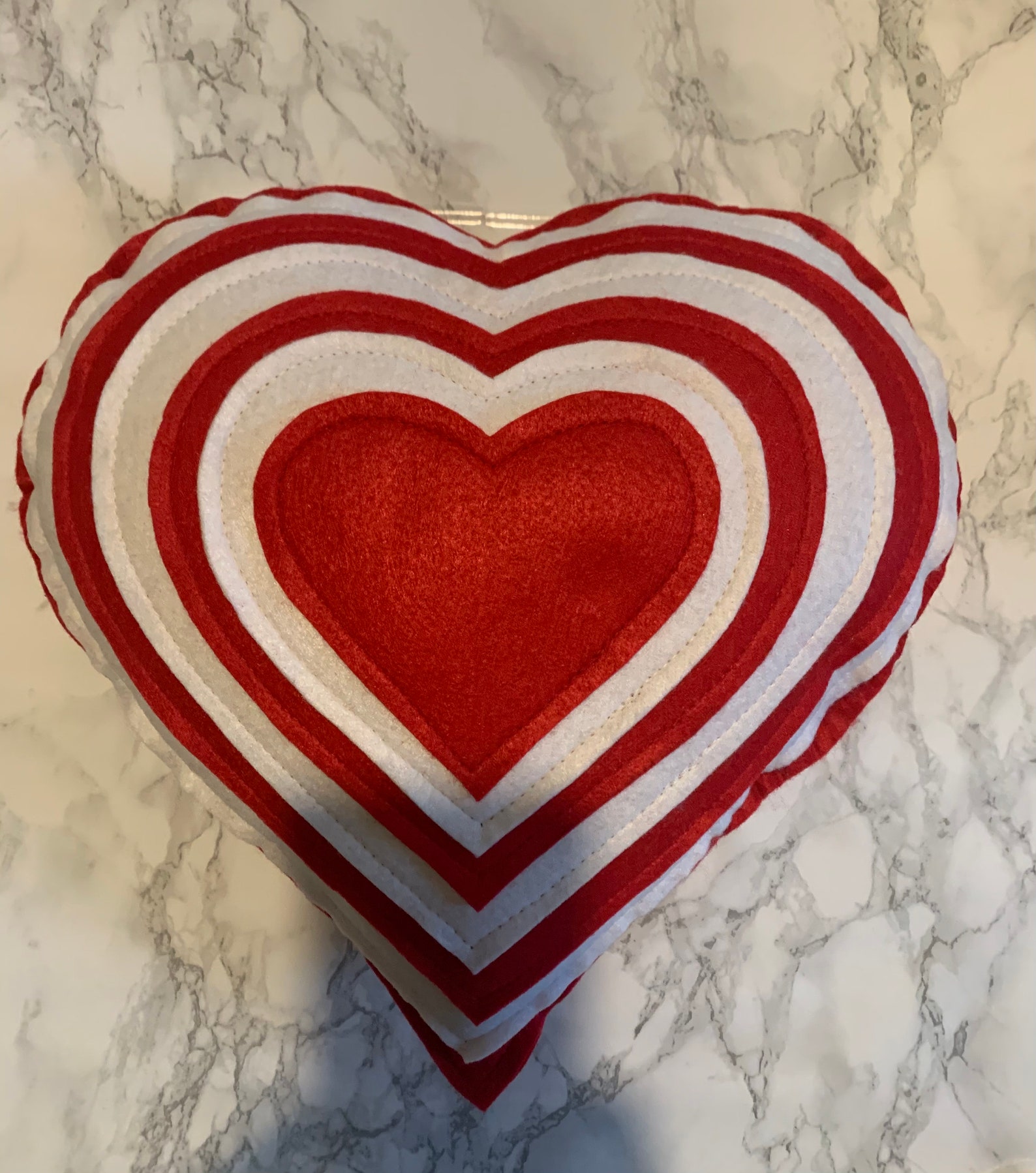 Red Heart Shaped Layered Cushion. Handmade Decorative Cushion Etsy