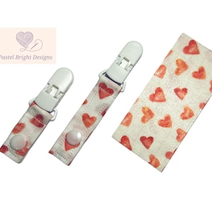 Single & Mini Tubie Clips Pink Hearts + Tubie Tape G Tube Pink / White Tubie Clip Medical Line Clip Feeding Tube IV Clip Ventilator Clip