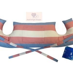 Top OP Kissen Post-Op Umarmungskissen Trans Pride LGBTQ Brustkrebs Herz Chirurgie Hysterektomie Transgender Flagge Stoff Rosa Blau Weiß