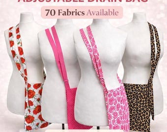 Adjustable Drain Bag - Waterproof / Cotton Lined Mastectomy Post-Op Drainbag Nephrostomy Syringe Driver Pump Bag Large Catheter Bag