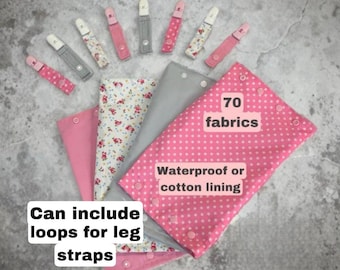 2in1 Catheter Bag Cover Holder Drainage Bag Cover 70 Fabrics Urine Leg Bag Cover Waterproof/Cotton Lined Includes Optional Loops For Elastic