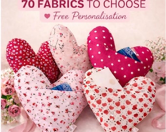 Mastectomy/Lumpectomy Pillow Pocket + Ice Pk Surgery Recovery Lined Post-Op Healing Heart Pillow 70 fabrics Free Embroidered Personalisation