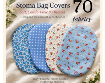 Cotton Stoma Bag Cover - Fully Lined Ostomy Pouch Cover Colostomy Bag Ileostomy Envelope Opening 70 Fabrics - Buy 4 get 5th one Free!