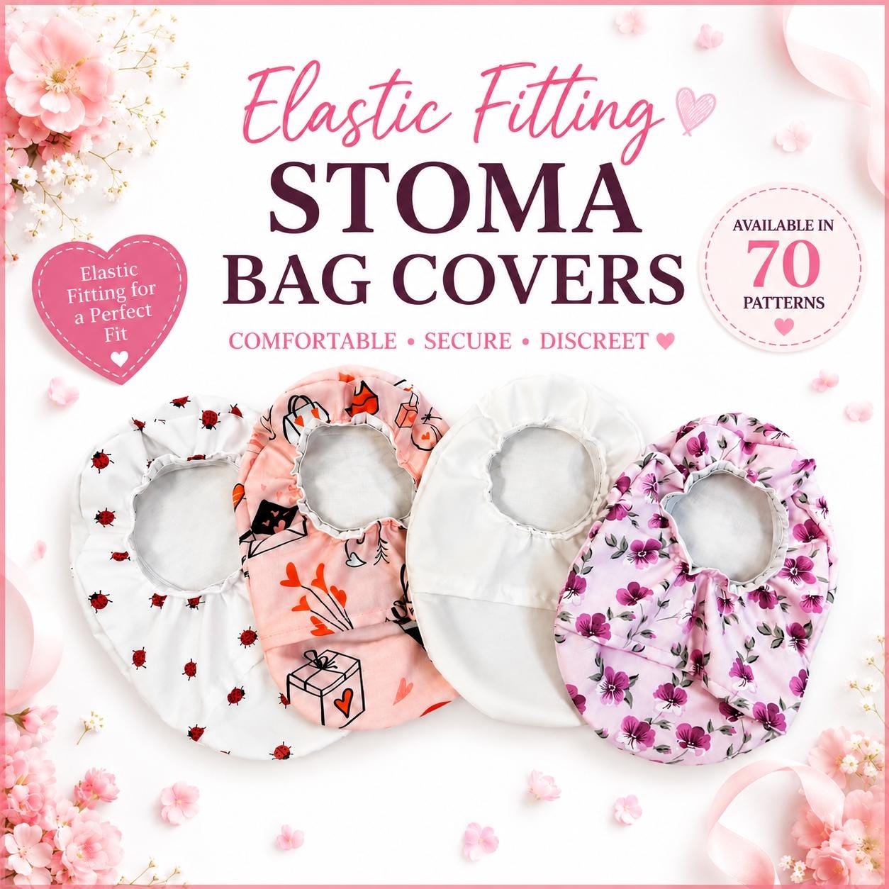 Elastic Hole Stoma Bag Cover - Secure Fit Softly Lined Ostomy Pouch Covering Colostomy Ileostomy Envelope Style Stoma Pouch Stretches To Fit