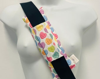 10" x 3 Seatbelt Pillow Pastel Love Hearts Car Pillow Port Pillow Post Op Seatbelt Cushion Medical Car Pillow Long Seat Belt Pad Cancer Gift