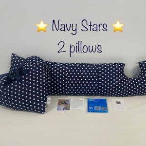 Set of 2 Pillows Navy Stars* Mastectomy Pillow Breast Cancer Top Surgery Double Mastectomy Cancer Gift Heart / Chest Surgery Hysterectomy