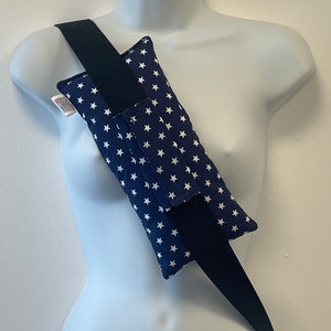 Navy & White Stars Seatbelt Pillow Travel Pillow Surgical Pillow Medical Port Pillow Chemo Seatbelt Pillow Cancer Cushion Mastectomy Pillow