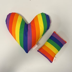 Rainbow Mastectomy Gift Set Heart Pillow + Seatbelt Pillow, Surgery Recovery Chest / Breast Top Surgery, Lumpectomy Set, Post-Op, Chemo Port