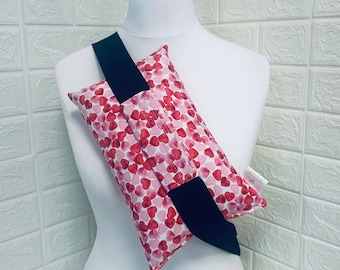 XL Seatbelt Pillow Mastectomy / Breast Surgery Heart Surgery Soft Seat Belt Pillow Cancer Gift Hysterectomy Cushion Red & Pink Hearts