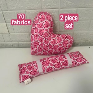 2 Piece Set 15&quot; x 4&quot; Long Seatbelt Pillow & Post Surgery Pillow Port Seatbelt Cushion Pacemaker Travel Gift Mastectomy Gift Set Heart Pillow