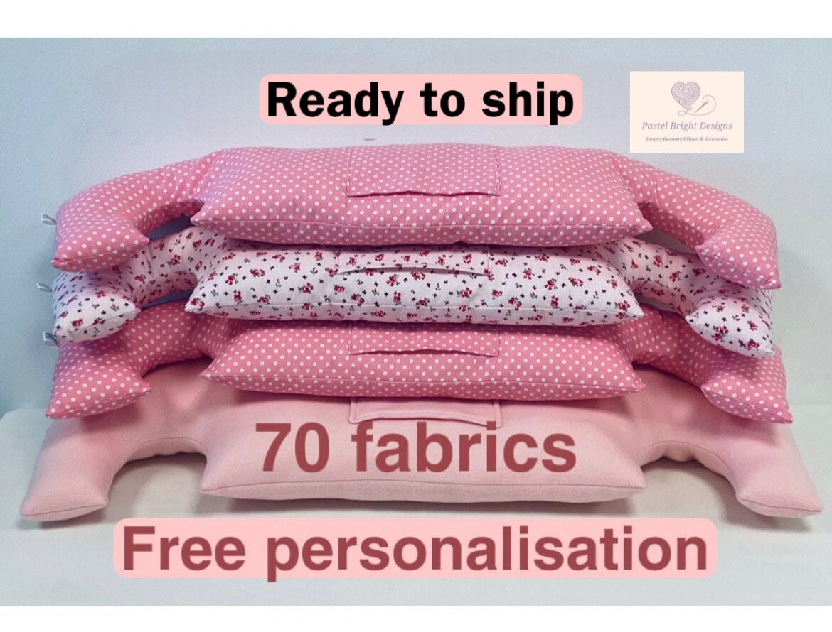 Mastectomy Recovery Pillow Post-Op Personalised Hug Cushion Breast Cancer/Top Surgery Heart Surgery Hysterectomy C-section 70 Fabrics!