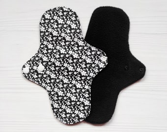 Protège-slip floral réutilisable en tissu : flanelle biologique ou polaire