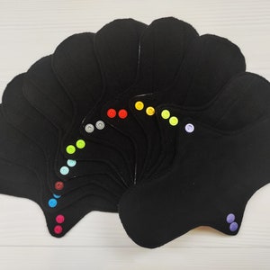 Period starter set of 10 cloth pads.  Reusable menstrual panty liners. Cotton or fleece the skin. Choose your set or write me.