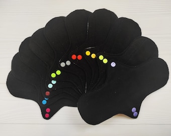 Cloth Pads Starter Set of 10, Reusable Cotton/Fleece Panty Liners