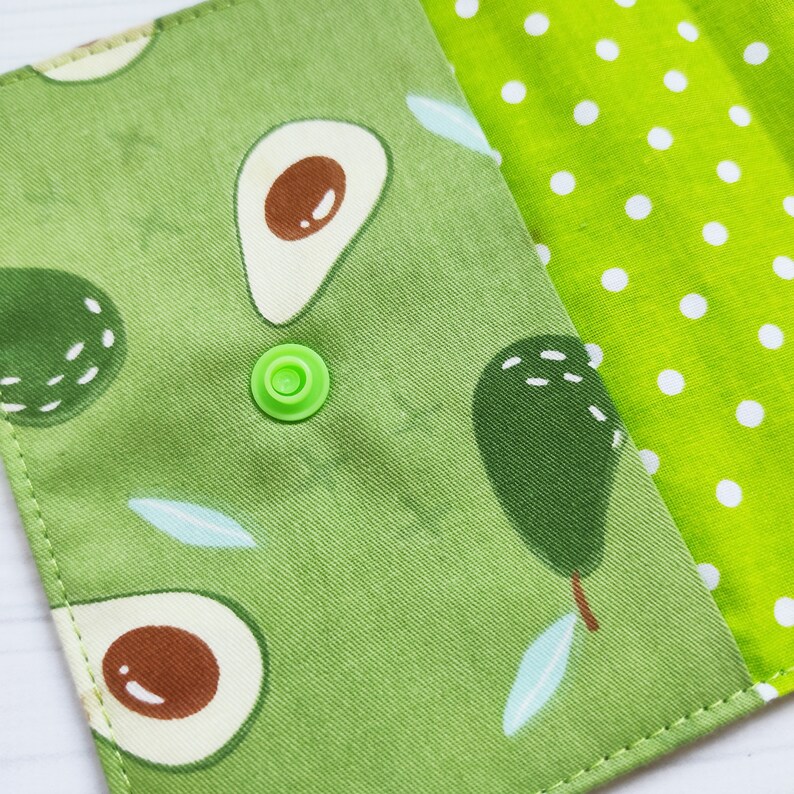 Feminine Hygiene Organizer With Avocado. Panty Liners Holder. Cotton