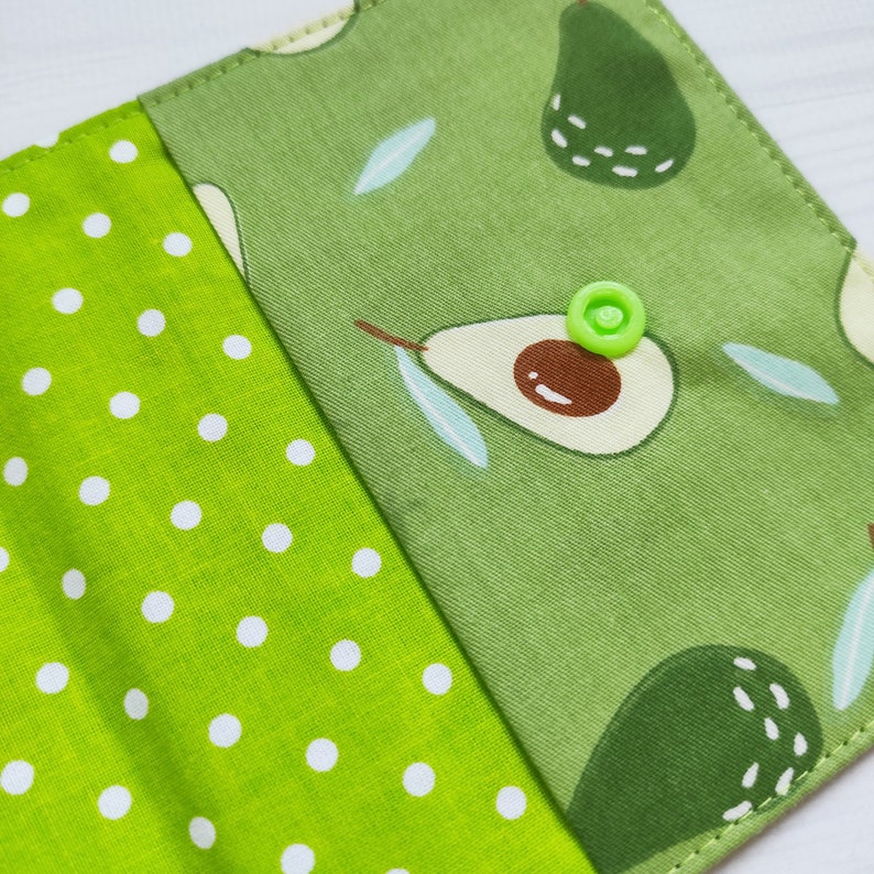 Feminine Hygiene Organizer With Avocado. Panty Liners Holder. Cotton