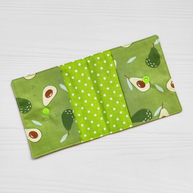 Feminine Hygiene Organizer With Avocado. Panty Liners Holder. Cotton