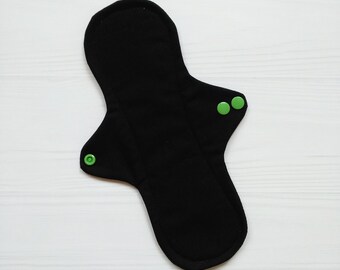 Lingette noire réutilisable : flanelle de coton biologique ou polaire, zéro déchet